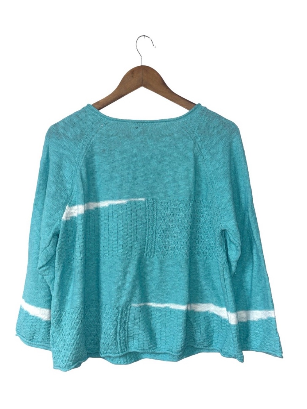 Habitat Blue White 100% Cotton Sweater Lagenlook Contemporary Modern Size Large - Picture 2 of 5